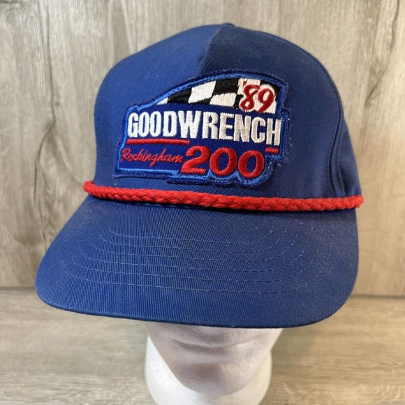 Vintage Snapback Goodwrench Rockingham 200 Patch Hat Rope Cap Made in USA 1989 - Picture 1 of 6